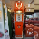 PHILLIPS FLITE FUEL BENNETT GAS PUMP, PHENOMINAL RESTORATION, COMPUTER WORKS,