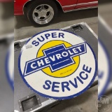 CHEVROLET SUPER SERVICE DOUBLE SIDED SIGN