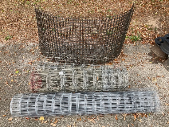 (4) BUNDLES OF VARIOUS SIZE MESH FENCING, ***CONDITION UNKNOWN***
