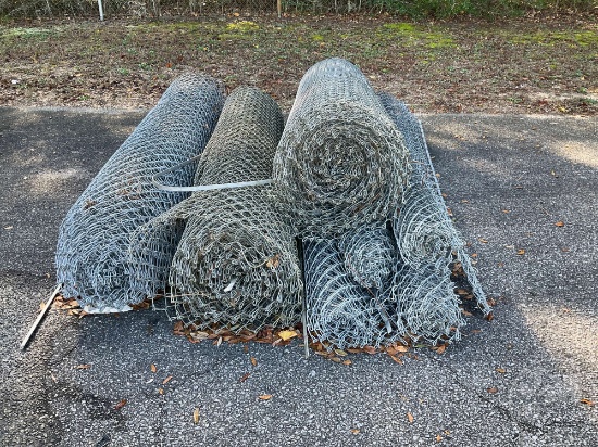 (4) BUNDLES OF CHAIN LINK WIRE MESH FENCING