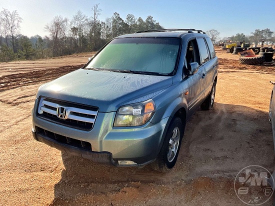 2007 HONDA PILOT VIN: 5FNYF28667B019301 SUV