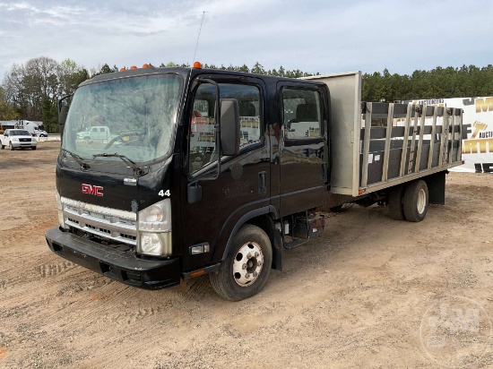 2008 GMC W4 SINGLE AXLE CREW CAB FLATBED TRUCK VIN: J8DC4J16287005566