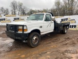 1997 FORD F-SUPER DUTY SINGLE AXLE REGULAR CAB FLATBED TRUCK VIN: 3FELF47F2VMA04320