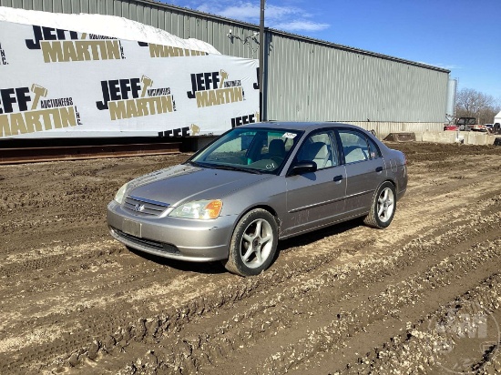 2001 HONDA CIVIC VIN: 1HGES16581L066712 FWD SEDAN