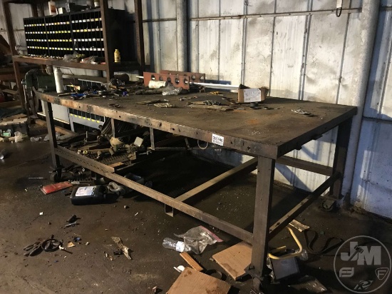 METAL SHOP TABLE WITH MISC CONTENTS, 8”......X4’......