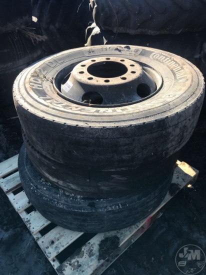 QTY OF (3) TIRES W/RIMS. VARIOUS SIZE