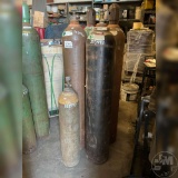 WELDING AND CUTTING GAS TANKS, QTY OF 5, VARIOUS SIZES