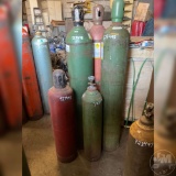 WELDING AND CUTTING GAS TANKS, QTY OF 5, VARIOUS SIZES