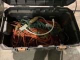 STORAGE TOTE OF ELECTRICAL CORDS