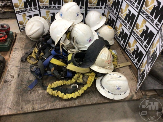 PALLET OF SAFETY HARNESS, AND HARD HATS