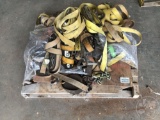 PALLET OF VARIOUS SIZE RATCHET TIE DOWNS