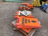 QTY OF (3) PALLETS OF ROAD SIGNS & STANDS