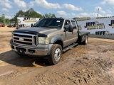 2006 FORD F-550 XLT SUPER DUTY SINGLE AXLE CREW CAB FLATBED TRUCK VIN: 1FDAW56P06EC66467