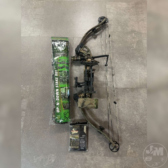 JENNINGS ARCHERY BUCKMASTER COMPOUND BOW WITH 5 PLACE QUIVER, MOSSYOAK