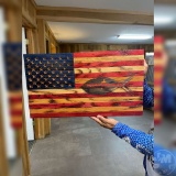 WOODEN AMERICAN FLAG 24