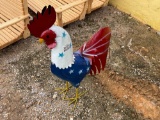 2FT METAL RED WHITE AND BLUE ROOSTER