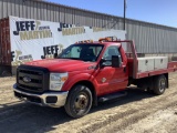 2011 FORD F-350 SINGLE AXLE REGULAR CAB FLATBED TRUCK VIN: 1FDRF3GT5BEC58359