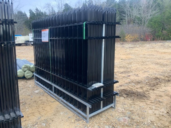 10FT WROUGHT IRON SITE FENCE, 7FT(H)X 10FT(L), 22 PCS PANELS/