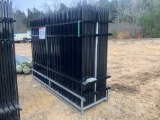 10FT WROUGHT IRON SITE FENCE, 7FT(H)X 10FT(L), 22 PCS PANELS/