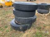 QTY OF (4) 11R22 TIRES W/ WHEELS