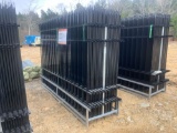 10FT WROUGHT IRON SITE FENCE, 7FT(H)X 10FT(L), 22 PCS PANELS/