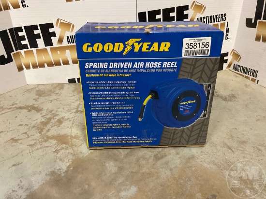 UNUSED GOODYEAR SPRING DRIVEN AIR HOSE REEL