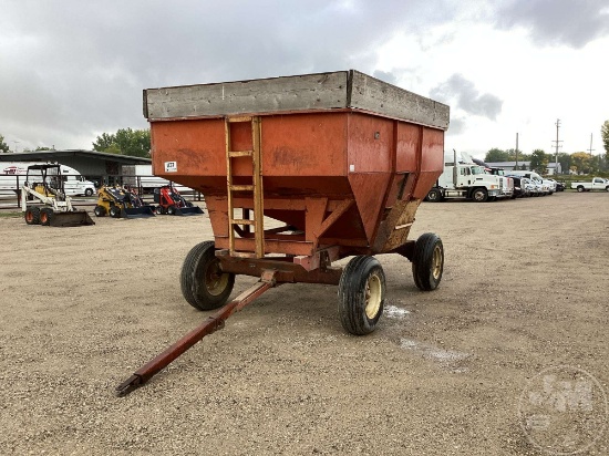 GRAVITY BOX ON RUNNING GEAR, APPROX. 250 BUSHELS, 9.5L-15 TIRES