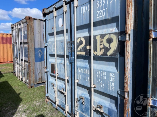 2002 TIMBER COMPONENT TREATMENT 20' CONTAINER SN: FBXU8891519