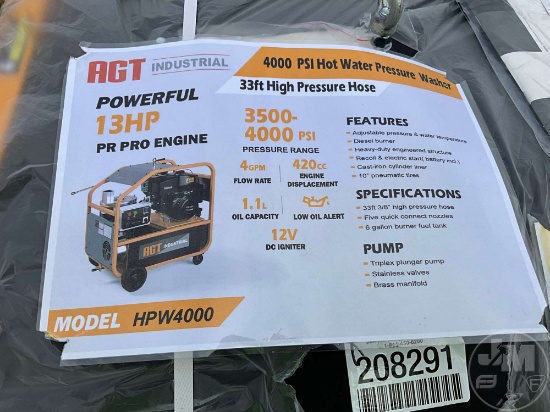 2023 AGT INDUSTRIAL HPW4000 PRESSURE WASHER SN: HPW400023071902H