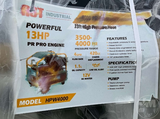 2023 AGT INDUSTRIAL HPW4000 PRESSURE WASHER SN: HPW400023071906H