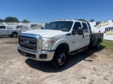 2014 FORD F-350 XL SUPER DUTY CREW CAB 4X4 S/A DUALLY FLATBED TRUCK VIN: 1FD8W3HT6EEB11143