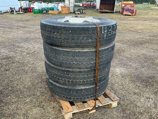 (4) TIRES& RIMS 11R 22.5