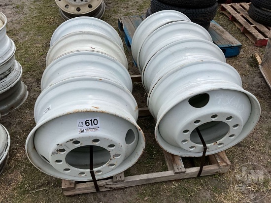 SET OF (8) UNUSED 22" STEEL RIMS