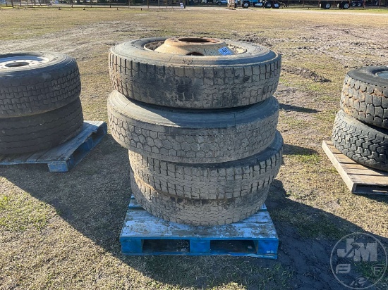 QTY OF (4) 11R24.5 TIRES W/ WHEELS