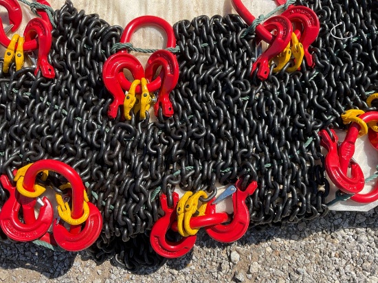 UNUSED 5/16" 7' DOUBLE LEGS LIFTING ALLOY STEEL CHAIN SLING