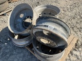 PALLET OF (6) 24.5”...... COMMERCIAL TRUCK WHEELS - (4) ALUMINUM,