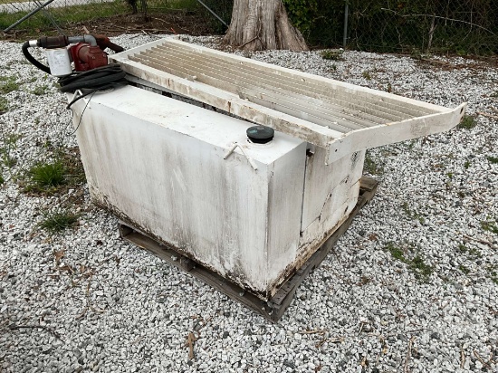 34”......X26”......X48”...... STEEL TOOLBOX/FUEL TANK COMBO W/ PUMP & HEADACHE RACK