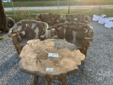 WOOD TABLE WITH A SET OF (4) CHAIRS