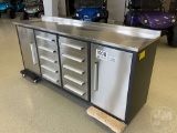 UNUSED, STEELMAN 7FT-10D-01B 10 DRAWER & 2 CABINET WORK BENCH