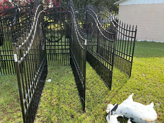 16' DRIVEWAY ENTRANCE GATES WITH TREE OF LIFE INLAY, POSTS,