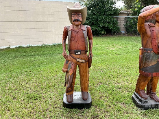 6’...... HAND CARVED TEAKWOOD COWBOY