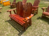 RED CEDAR 2-PERSON GLIDER W/ CUP HOLDERS, 4' 9