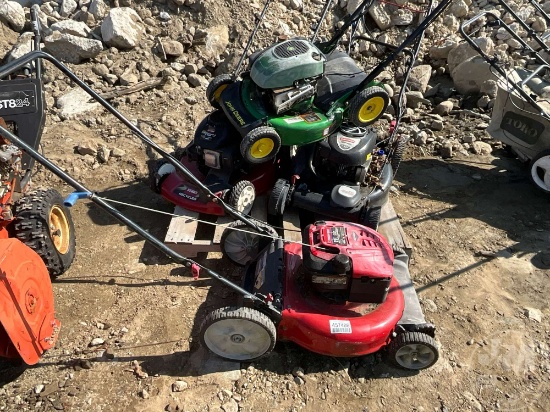 LOT OF 4 PUSH MOWERS, 1 TROY- BILT, 1 CRAFTSMAN