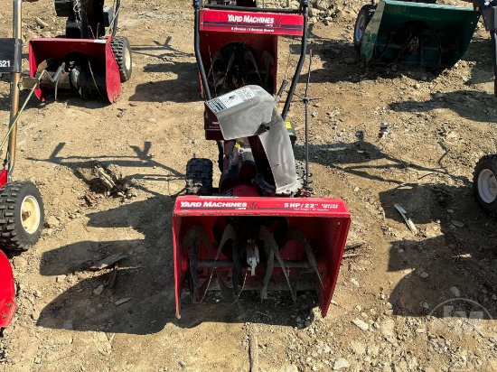 YARD MACHINES SNOW BLOWER,5HP,22 INCH,TWO STAGE,12 INCH IMPELLER ***CONDITION UNKNOWN***