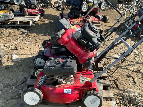 LOT OF THREE PUSH MOWERS,YARD MACHINE 20 INCH SIDE DISCHARGE,MURRAY