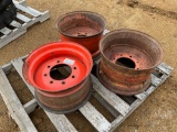 QTY OF (3) 8-LUG WHEELS, TO FIT SKID STEER