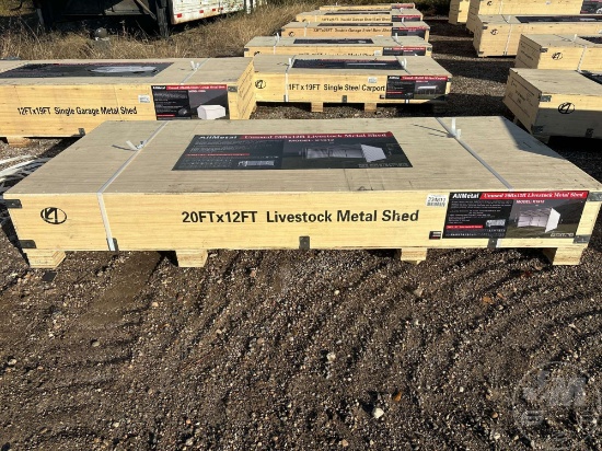 UNUSED ALLMETAL K1912 20 FT X 12 FT LIVESTOCK METAL SHED SN: AM2412881
