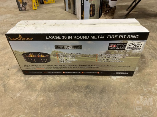 UNUSED LANDHONOR LARGE 36 IN. ROUND METAL FIRE PIT RING