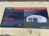 UNUSED ALLMETAL K2119 23 FT X 22 FT DOUBLE GARAGE METAL SHED SN: AM2412906