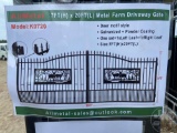 UNUNSED ALLMETAL K0720 METAL FARM DRIVEWAY GATE W/DEER MOTIF